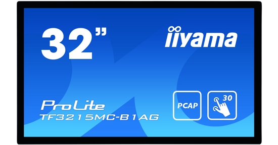 iiyama ProLite TF3215MC-B1AG computer monitor 81,3 cm (32") 1920 x 1080 Pixels Full HD LED Touchscreen Kiosk Zwart