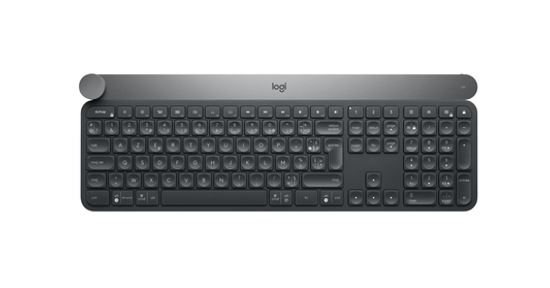 Logitech Craft Advanced keyboard with creative input dial toetsenbord RF-draadloos + Bluetooth AZERTY Belgisch Zwart, Grijs