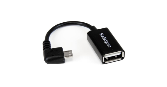 Startech 12 cm rechtshoekige micro-USB-naar-USB-OTG-hostadapter M/F