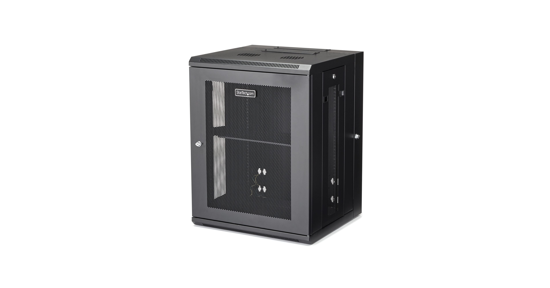 Startech 15U 19" Wandmonteerbaar Netwerk Cabinet, Diepte 40cm (16"), Afsluitbaar IT Rack voor Netwerk Switch/Apparatuur, Geventileerd Data Rack met Schap & Zijpanelen, Voorgemonteerd