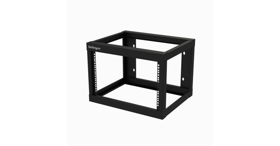 Startech 6U 19" Wandmonteerbaar Netwerk Cabinet, Diepte 48cm (19"), 2 Post Open Frame Rack voor Switch/Data/AV/IT/Communicatie Apparatuur met Kooimoeren/Schroeven/Loop Tape, Cisco 2960