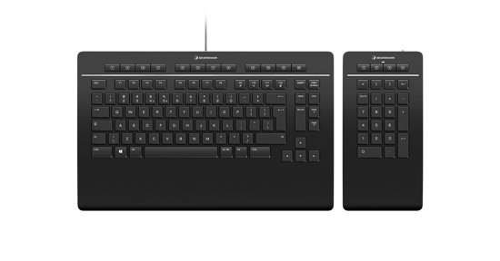 3Dconnexion Keyboard Pro with Numpad toetsenbord Kantoor USB + RF Wireless + Bluetooth QWERTY US International Zwart