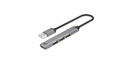 ACT AC6225 interface hub USB 2.0 480 Mbit/s Grijs