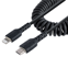 Startech 50cm USB-C naar Lightning Kabel, Zwart, MFi Gecertificeerd, iPhone Lader Spiraalkabel, Duurzame Aramidevezels, Robuuste USB-C Lightning Laadkabel