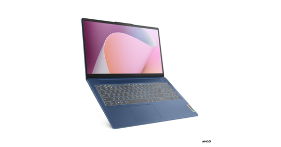 Lenovo IdeaPad Slim 3 15AMN8 Laptop 39,6 cm (15.6") Full HD AMD Ryzen™ 3 7320U 8 GB LPDDR5-SDRAM 512 GB SSD Wi-Fi 6 (802.11ax) Windows 11 Home Blauw