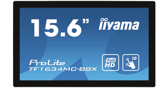 iiyama ProLite TF1634MC-B8X computer monitor 39,6 cm (15.6") 1920 x 1080 Pixels Full HD LED Touchscreen Multi-gebruiker Zwart