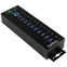 Startech 10-Port USB 3.0 Hub - 5Gbps - Metalen Industriële USB-A Hub met ESD & Overspanningsbeveiliging - Din Rail, Muur of Bureau Monteerbaar - TAA Compliant USB Expander Hub