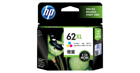 HP 62XL originele high-capacity drie-kleuren inktcartridge