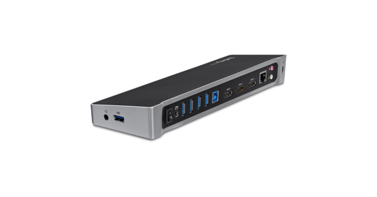 Startech Triple Monitor USB 3.0 Docking Station met 2x 4K DisplayPort & HDMI - 5 Port USB-A Hub (1x Fast-Charge), 3.5mm Audio, GbE - USB Type A Universeel Laptop Dock voor MacOS / Windows