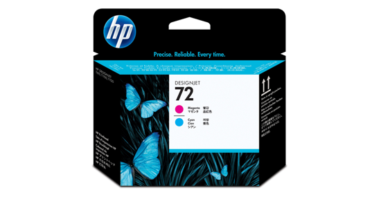 HP 72 magenta en cyaan printkop