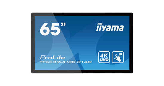 iiyama TF6539UHSC-B1AG beeldkrant Interactief flatscreen 165,1 cm (65") LCD 500 cd/m² 4K Ultra HD Zwart Touchscreen