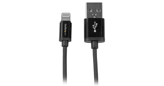 Startech 1 m zwarte Apple 8-polige Lightning connector naar USB-kabel voor iPhone / iPod / iPad