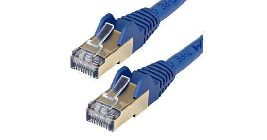 Startech CAT6a kabel snagless RJ45 connectors koperdraad stp kabel 1,5 m blauw