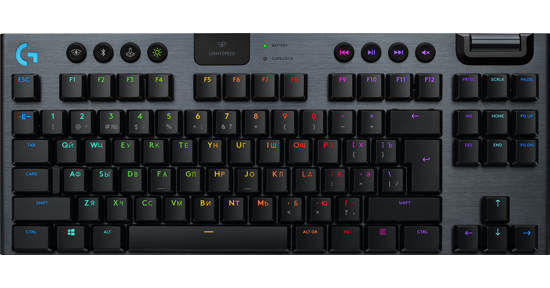 Logitech G915 Tkl toetsenbord RF-draadloos + Bluetooth Belgisch Koolstof