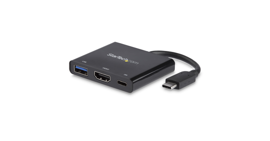 Startech USB-C multiport adapter met HDMI USB 3.0 poort 60W PD zwart