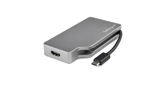 Startech USB-C 4-in-1 video adapter USB-C naar VGA, DVI, HDMI of mDP 4K space gray grijs