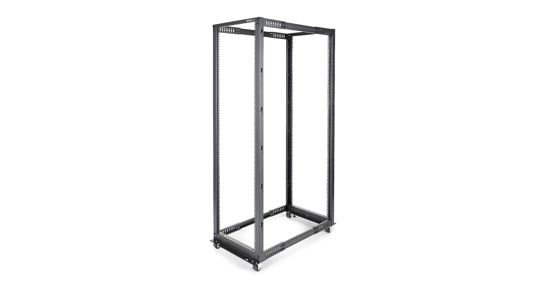 Startech 4-Post 42U Mobiel Open Frame Server Rack, 19" Patchkast met Wielen en 4 Stijlen, Open Serverkast met Verstelbare Diepte voor Computer / AV / Netwerk Apparatuur - Wielen, Stelvoeten of Vloermontage