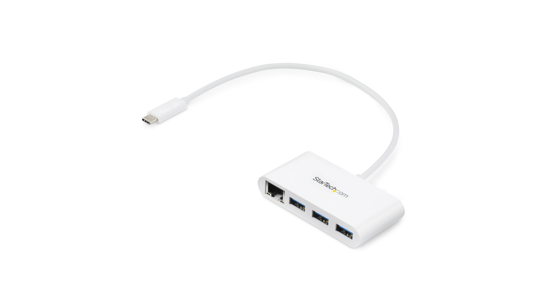 Startech 3-poorts USB 3.0 Hub met Gigabit Ethernet - 5Gbps - USB-C - wit