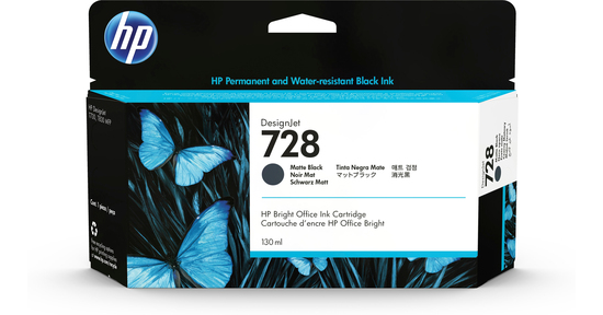 HP 728 DesignJet matzwarte inktcartridge, 130 ml