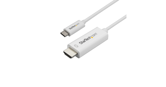 Startech 1m USB C naar HDMI Kabel, 4K 60Hz USB Type C naar HDMI 2.0 Video Adapter Kabel, Thunderbolt 3 Compatibel, Laptop nar HDMI Monitor/Display, DP 1.2 Alt Mode HBR2, Wit