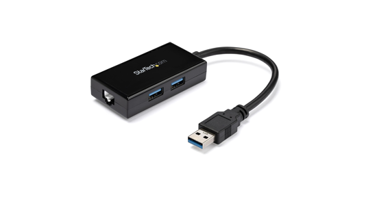 Startech USB 3.0 naar gigabit ethernet netwerk adapter met ingebouwde 2-poorts USB hub