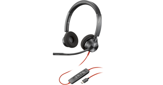 POLY Blackwire 3320 Stereo USB-C Headset + USB-C/A adapter