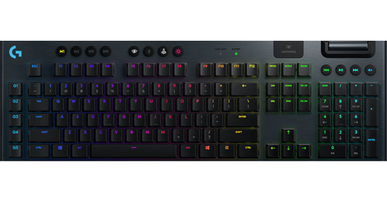 Logitech G915 LIGHTSPEED Wireless RGB Mechanical Gaming Keyboard - GL Tactile toetsenbord RF-draadloos + Bluetooth Belgisch Koolstof