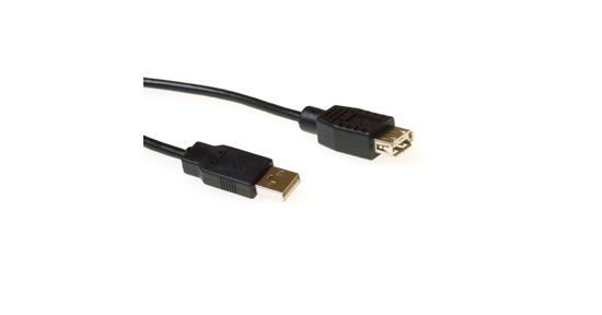 ACT USB 2.0 verlengkabel USB A male - USB A female zwart