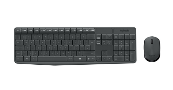 Logitech MK235 toetsenbord Inclusief muis USB QWERTY US International Grijs