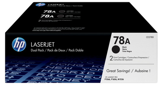 HP 78A originele zwarte LaserJet tonercartridge, 2-pack