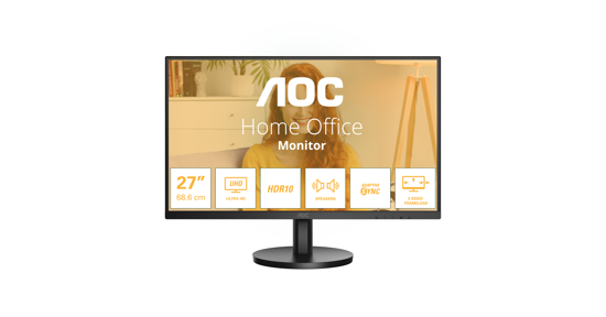 AOC B3 U27B3A computer monitor 68,6 cm (27") 3840 x 2160 Pixels 4K Ultra HD LCD Zwart