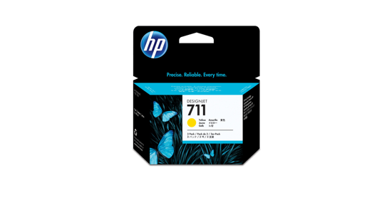 HP 711 gele DesignJet inktcartridges, 29 ml, 3-pack