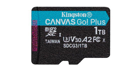 Kingston 1TB microSDXC Canvas Go Plus 170R A2 U3 V30 enkel pakket zonder ADP