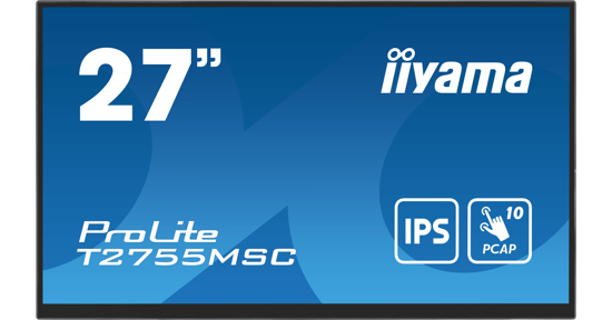 iiyama ProLite T2755MSC-B1 computer monitor 68,6 cm (27") 1920 x 1080 Pixels Full HD LED Touchscreen Tafelblad Zwart