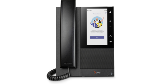 POLY CCX 505 Business Media Phone for Microsoft Teams and PoE-enabled IP telefoon Zwart 24 regels LCD Wifi