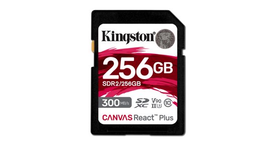 Kingston 256GB Canvas React Plus SDHC UHS-II 300R/260W U3 V90 voor Full HD/4K/8K