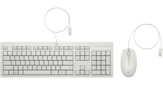 HP 225 Wired Mouse and Keyboard Combo White