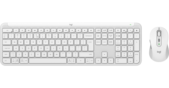 Logitech MK950 Signature Slim toetsenbord Inclusief muis Kantoor RF-draadloos + Bluetooth QWERTY US International Wit