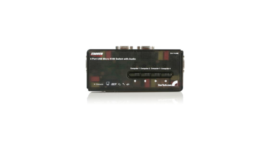 Startech 4-poort USB KVM-switch Zwart met Audio en Bekabeling