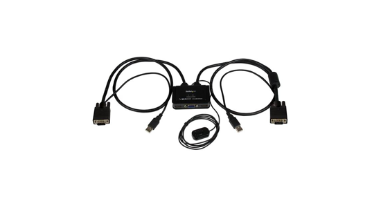 Startech 2-poorts USB VGA-kabel KVM-switch met USB-voeding en afstandsbediening