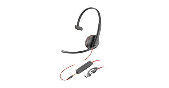 HP Blackwire 3215 Headset Bedraad Hoofdband Kantoor/callcenter USB Type-A Zwart