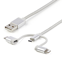 Startech USB oplaadkabel USB naar Lightning / USB-C / Micro-B gevlochten 1 m