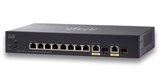 Cisco Small Business SF352-08P Managed L2/L3 Fast Ethernet (10/100) Power over Ethernet (PoE) 1U Zwart