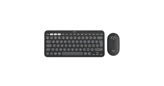 Logitech Pebble 2 Combo toetsenbord Inclusief muis RF-draadloos + Bluetooth QWERTY US International Grafiet