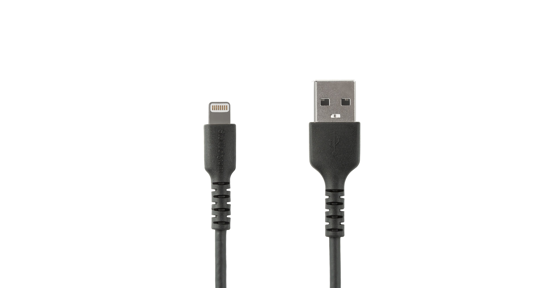 Startech Premium USB-A naar Lightning Kabel 2m Zwart - USB Type A naar Lightning Charge & Sync Oplaadkabel - Verstevigd met Aramide Vezels - Apple MFi Gecertificeerd - iPad Air iPhone 12