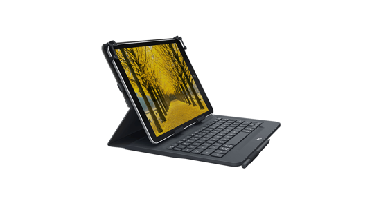 Logitech Universal Folio with integrated keyboard for 9-10 inch tablets Zwart Bluetooth QWERTZ Zwitsers