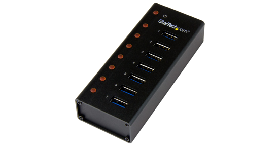 Startech 7-poorts USB 3.0 hub - 5Gbps - op een desktop of op de wand monteerbare metalen behuizing