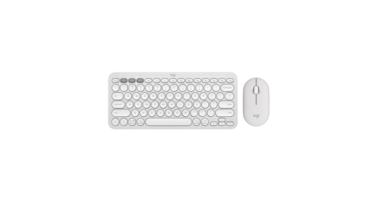 Logitech Pebble 2 Combo toetsenbord Inclusief muis RF-draadloos + Bluetooth AZERTY Frans Wit