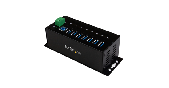 Startech 7-Port USB 3.0 Hub - 5Gbps - Metalen Industriële USB-A Hub met ESD-bescherming & 350W overspanningsbeveiliging - Din Rail/Wand/Bureau Monteerbaar - TAA Compliant USB Expander Hub