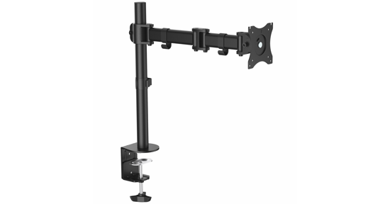 Startech Monitor Arm voor VESA Scherm tot 34" (8kg), Scharnierende Monitorsteun met Verticale Arm voor Enkel Scherm, Verstelbare Hoogte, Ergonomische Monitor Beugel, Bureauklem/Doorvoortule